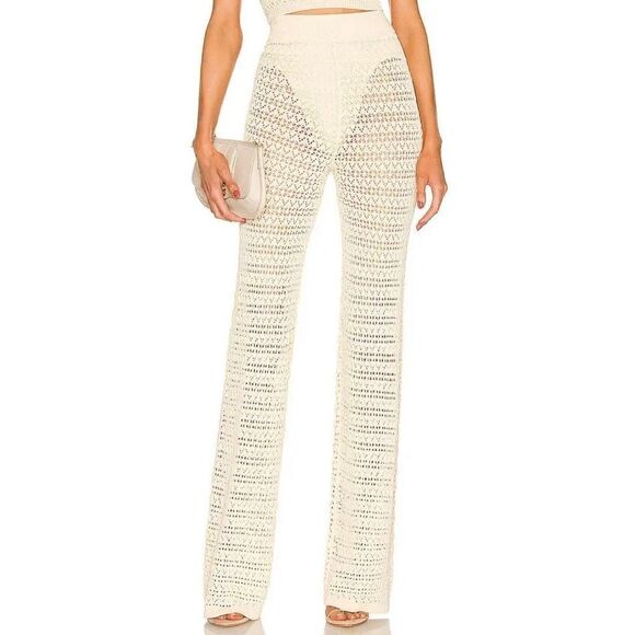 Ronny Kobo Elmore Knit Pant in Ivory NWT Size Large - Picture 1 of 9